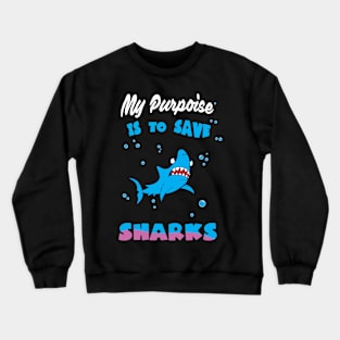 Shark Sharks Diver Shark Crewneck Sweatshirt